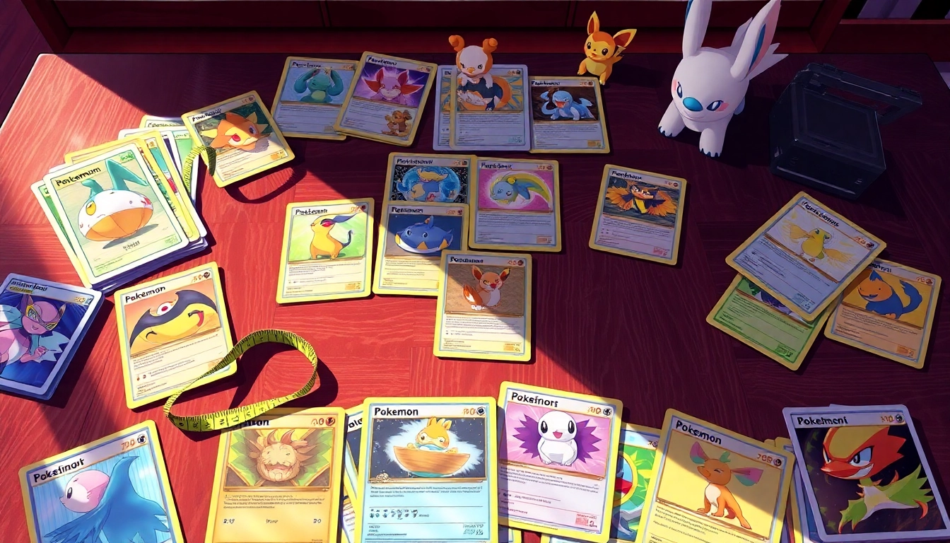 Explore Pokémon cards India collection on a stylish table, showcasing exciting art styles and collectibles.